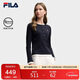 FILA斐樂(lè )官方女子針織長(cháng)袖衫2025冬時(shí)尚假兩件休閑修身亨利衫