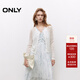 ONLY2025夏季新款微透輕薄圓領(lǐng)甜美木耳邊開(kāi)衫針織衫女|12523A006 S12亮奶油白色 M