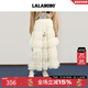 LALABOBO【商場(chǎng)同款】LALABOBO半裙25年秋新原創(chuàng  )巨好看荷葉邊網(wǎng)紗中長(cháng)裙子 本白 L