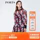 PORTS寶姿  新品商場(chǎng)同款連衣裙女裝撞色印花連衣裙SN8D010HPP021 粉黑紅 S (4)
