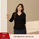 纖莉秀【韓系印花絲巾T恤套裝】大碼女裝舒適百搭上衣胖mm秋新款087 黑色【T恤QK3301】 2XL