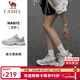 駱駝[漫野]慢跑鞋男2025春夏網(wǎng)面透氣旅游防滑復古臟臟鞋運動(dòng)跑步鞋女 K25B097071，銀白色 ，女（臟臟版） 37
