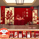 紅發(fā)夾訂婚宴布置全套擺件裝飾出閣回門(mén)宴高級感kt板背景墻布置喜字裝飾 【次日達】2.2m高-超值擺臺款-天作之合