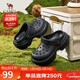駱駝（CAMEL）洞洞鞋女清爽鏤空兩穿厚底沙灘涼拖鞋 L25M071024 黑色 37 