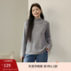 纖莉秀大碼女裝簡(jiǎn)約氣質(zhì)設計感鏤空百搭套頭針織衫胖mm秋新款4376 灰色 3XL