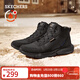 斯凱奇（Skechers）男鞋高幫鞋防寒鞋舒適厚底加絨棉鞋運動(dòng)靴210788 全黑色/BBK 42