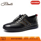 賓度（J.Benato）【斷碼清倉】男士商務(wù)皮鞋男真皮透氣舒適休閑男鞋 黑色-F3Q07601T 40