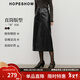 紅袖（hopeshow）輕熟半身裙2025冬季新款女裝氣質(zhì)休閑復古風(fēng)百搭直筒中長(cháng)PU皮裙 黑050 L