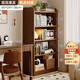 府立實(shí)木書(shū)架落地小柜子收納矮書(shū)柜一體靠墻展示柜客廳復古多層置物架 【五層】60x24x136胡桃色 送工具自行安裝