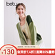 百圖betu女裝秋季新款曠野美拉德拼色設計V領(lǐng)長(cháng)袖開(kāi)衫女2409T36 綠色 S