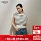 艾諾絲雅詩(shī)【商場(chǎng)同款】2025夏季新品松弛感條紋撞色無(wú)袖針織衫上衣40438130 黑白條 M