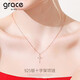 Grace Girl十字架項鏈女情侶款925銀純銀鎖骨鏈玫瑰金彩金送女友生日禮物 十字架項鏈-玫瑰金色
