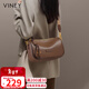 viney牛皮包包女包休閑斜挎枕頭包品牌單肩包生日情人節禮物送女友老婆
