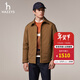 哈吉斯（HAZZYS）男裝 秋冬款翻領(lǐng)男外套行政風(fēng)襯衫式通勤薄款棉服男ASSZU0CCX60 棕色BW XL （180/100A 50）