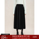 自巧小個(gè)子赫本風(fēng)絲絨休閑褲2024秋冬新款小黑裙高腰顯瘦半身裙 謐黑色半裙 S (3碼)