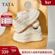 他她（TATA）明星同款女鞋小白鞋百搭板鞋休閑鞋新款厚底鞋CP202CM5 銀色 36