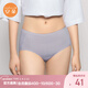 安朵安莉芳旗下棉質(zhì)中腰三角褲女士舒適包臀內褲 灰紫色GPP L 