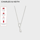 CHARLES&KEITH月光謐語(yǔ)簡(jiǎn)約仿珍珠掛墜項鏈生日禮物新年禮物送女友CK5-22120406 Silver銀色 47.5cm 1個(gè)