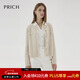 PRICH小香風(fēng)短款毛邊針織開(kāi)衫冬季新款設計感大身口袋上衣女 35米色 M 165