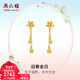 周六福新年禮物  黃金耳飾女款足金花朵郁金香耳釘迎春金日 計價(jià)T 1.99g