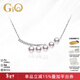 GiO珠寶 Akoya海水珍珠項鏈18K金鉆石吊墜新年禮物送女友微笑系列 白色18K金 珍珠4.5-5mm