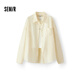 森馬（Semir）長(cháng)袖襯衫女夏季短背心oversize肌理襯衣松弛感兩件套101325105003