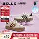 百麗（Belle）張凌赫同款復古板栗德訓鞋女商場(chǎng)款紅色增高厚底板鞋A4L1DAM6 米白/棕色 36 (230mm)