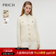PRICH【羊毛】時(shí)尚大身波紋針織衫冬季新款金絲圓領(lǐng)上衣女 39象牙白色 S 160