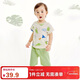 迷你巴拉（minibala）迷你巴拉男童女童兒童套裝棉彈吸汗透氣網(wǎng)眼舒適家居服套裝