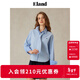 ELAND【萊卡】衣戀襯衫女純色學(xué)院風(fēng)自帶領(lǐng)帶長(cháng)袖上衣25秋季新款 藍色(50)Blue M