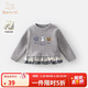 班喜迪女童長(cháng)袖t恤冬裝新款洋氣兒童加絨打底衫秋冬款寶寶衣服童裝上衣 灰色 90