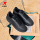 特步板鞋男鞋運動(dòng)鞋夏季空軍一號百搭小白鞋透氣耐磨防滑黑色休閑鞋女 黑/黑底【男款】 40