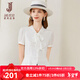經(jīng)典故事（JANE STORY）夏季法式襯衫修身設計感2025新款別致洋氣雪紡上衣小眾短袖襯衣女 S02白色 M