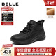 百麗（Belle）運動(dòng)風(fēng)休閑靴女冬季新款商場(chǎng)同款厚底增高高幫休閑鞋E6K1DDD5 黑色-絨里 36 (230mm)