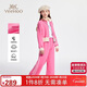 英氏（YEEHOO）女童套裝兒童外套褲子兩件套中大童裝運動(dòng)休閑時(shí)尚春裝 玫紅 120