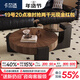 卡爾適復古實(shí)木茶幾2025新款客廳小戶(hù)型家用圓形中古風(fēng)玻璃邊幾組合8199 【胡桃木紋】茶幾邊幾組合 【防刮耐熱】鋼化玻璃