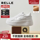 百麗（Belle）沈月同款步步糕厚底小白鞋女商場(chǎng)新款增高加絨休閑板鞋E7J1DAM6 米白色（6CM跟高）【沈月同款】 36 (230mm)