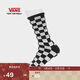 VANS范斯官方 男子長(cháng)襪棋盤(pán)格運動(dòng)休閑 黑色 均碼24-26cm