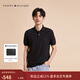 Tommy Hilfiger【時(shí)尚多色】26春夏新款男純棉珠地網(wǎng)眼休閑短袖T恤翻領(lǐng)POLO 黑色BEH M (推薦：135-150斤)