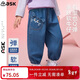 ASK JUNIOR【立體貓耳朵】?jì)和澴?6春女童水洗牛仔褲小童束腳褲長(cháng)褲