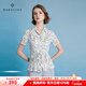 MORELINE沐蘭法式優(yōu)雅碎花襯衫女2025年夏新款設計感翻領(lǐng)減齡修身短袖襯衣 白粉花 XL