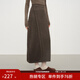 范思藍恩含羊毛呢子加厚花瓣長(cháng)裙女2025秋冬新款通勤半身裙子4486 咖色 S