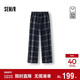 森馬（Semir）商場(chǎng)同款|休閑褲女冬季仿呢格紋加絨長(cháng)褲2025闊腿褲101725127019A