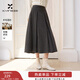 香影灰色毛呢西裝半身裙女垂感2025冬季新款羊毛高腰中長(cháng)百褶裙子 深灰 M 160/64A/95-110斤