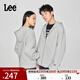 Lee舒適版字母刺繡Logo男女同款寬松連帽空氣棉長(cháng)袖衛衣休閑潮流 灰色（尺碼偏大，拍小一碼） M