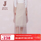 經(jīng)典故事（JANE STORY）蕾絲拼接設計感半身裙女2025春夏新款高腰顯瘦中長(cháng)裙氣質(zhì)包臀裙子 杏色 L