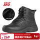 3515強人男鞋戶(hù)外訓練靴凱夫拉防刺穿戰術(shù)靴冬季加絨中幫靴耐磨登山鞋 黑色 加絨款 40