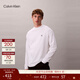 Calvin KleinJeans春秋男士休閑通勤ck刺繡純棉寬松純色打底衫長(cháng)袖T恤上衣 YAF-月光白 S