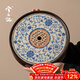 兮元記汝窯陶瓷茶盤(pán)中式茶具2025新款家用瀝水圓形茶托盤(pán)干泡茶臺 繁花米黃汝窯如意圓茶盤(pán)
