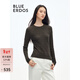 BLUE ERDOS100%羊毛針織衫女秋冬復古鏤空感純羊毛舒適毛衣套衫 深棕 165/84A/M